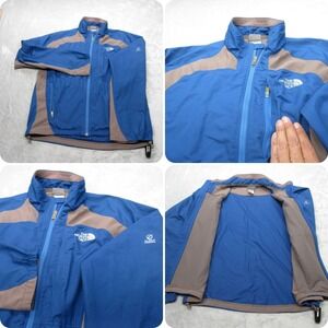 North Face Flight Jacket Men Medium Blue Lightweight Windbreaker Pack Run Jog